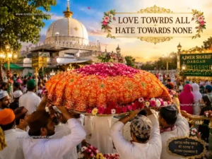 khwaja garib nawaz india view of Ajmer Sharif Dargah white dome and devotees